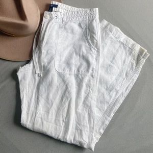 Gap White Linen pants size 8